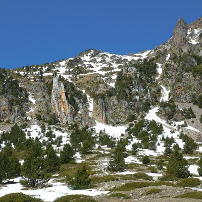 Le Nord-est du cirque  de l'Estanyol : la coma d'Infern et le pic de la Conca